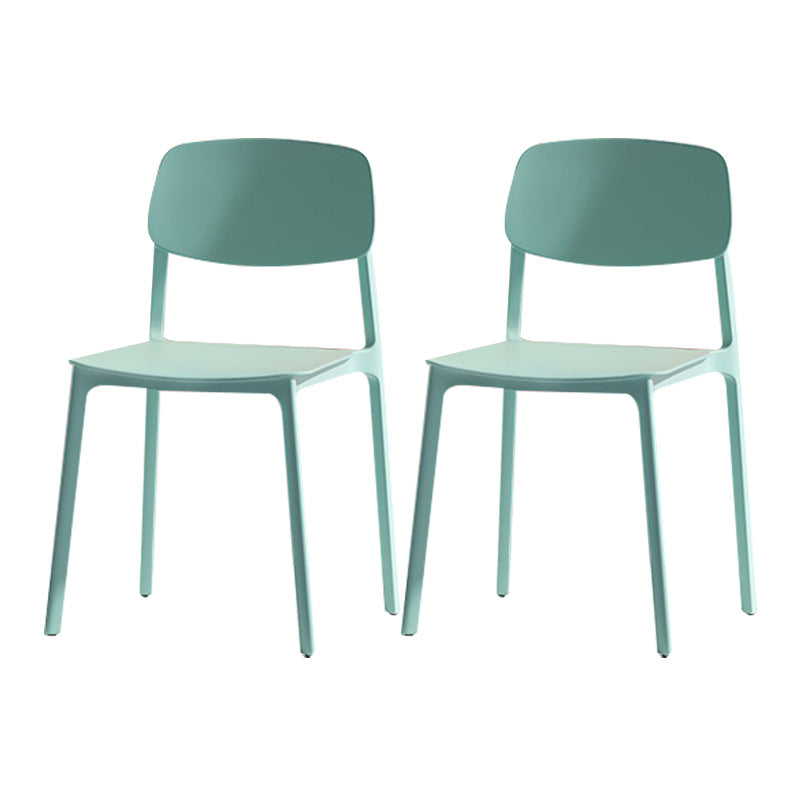 Nordic Style Open Back Dining Side Chair for Home Plastic Dining Armless Chair Green 2 Piece Set Clearhalo 'Dining Chairs' 'Dining Tables & Seating' 'dining_chair' 'furn' 'furn_dining_chair' 'Furniture' 'furniture_dining_chair' 'Kitchen & Dining Furniture' 4808922