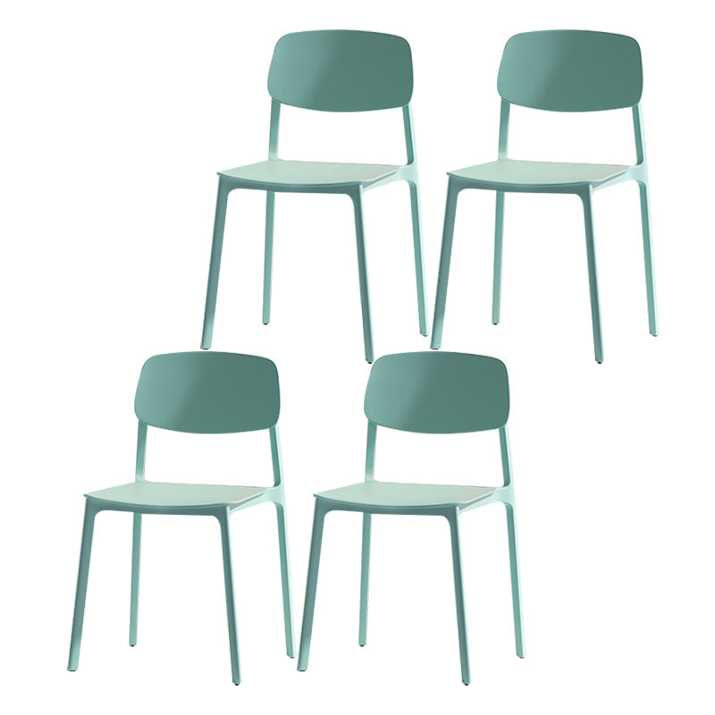 Nordic Style Open Back Dining Side Chair for Home Plastic Dining Armless Chair Green 4 Piece Set Clearhalo 'Dining Chairs' 'Dining Tables & Seating' 'dining_chair' 'furn' 'furn_dining_chair' 'Furniture' 'furniture_dining_chair' 'Kitchen & Dining Furniture' 4808924