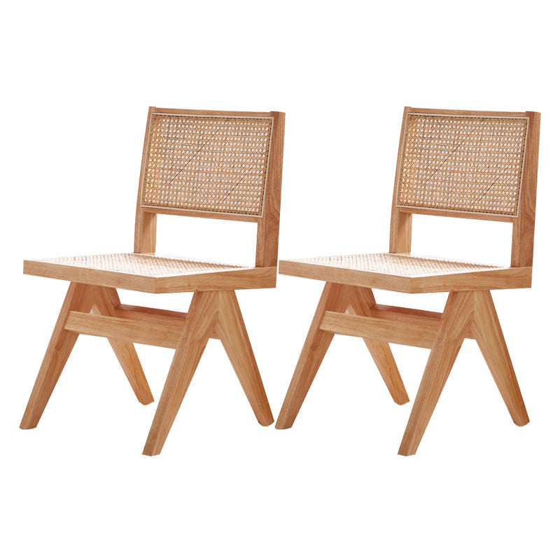 Nordic Style Wood Side Dining Chairs Open Back Dining Side Chair Natural 2 Piece Set Clearhalo 'Dining Chairs' 'Dining Tables & Seating' 'dining_chair' 'furn' 'furn_dining_chair' 'Furniture' 'furniture_dining_chair' 'Kitchen & Dining Furniture' 4808935