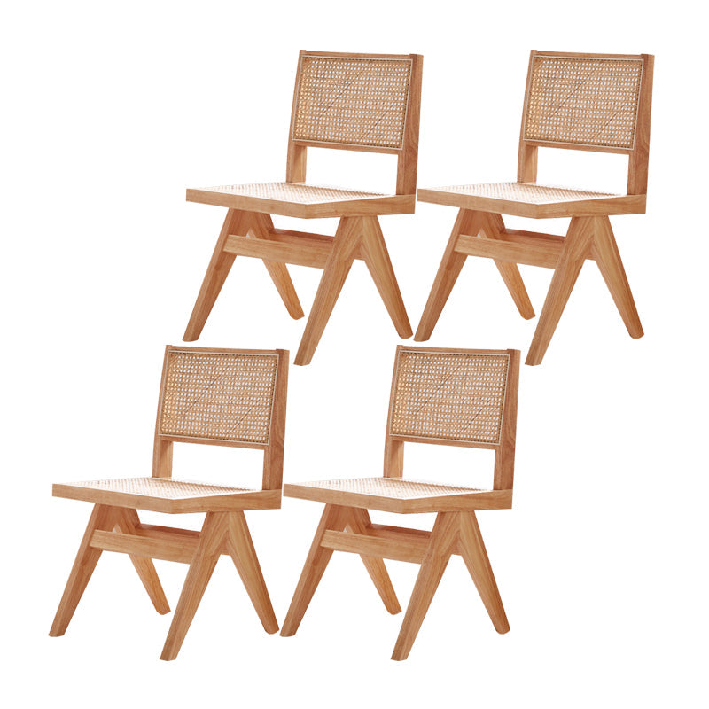 Nordic Style Wood Side Dining Chairs Open Back Dining Side Chair Natural 4 Piece Set Clearhalo 'Dining Chairs' 'Dining Tables & Seating' 'dining_chair' 'furn' 'furn_dining_chair' 'Furniture' 'furniture_dining_chair' 'Kitchen & Dining Furniture' 4808937
