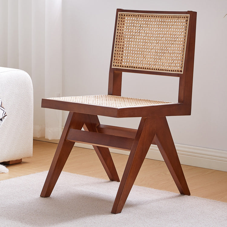 Nordic Style Wood Side Dining Chairs Open Back Dining Side Chair Walnut 1 Piece Clearhalo 'Dining Chairs' 'Dining Tables & Seating' 'dining_chair' 'furn' 'furn_dining_chair' 'Furniture' 'furniture_dining_chair' 'Kitchen & Dining Furniture' 4808938