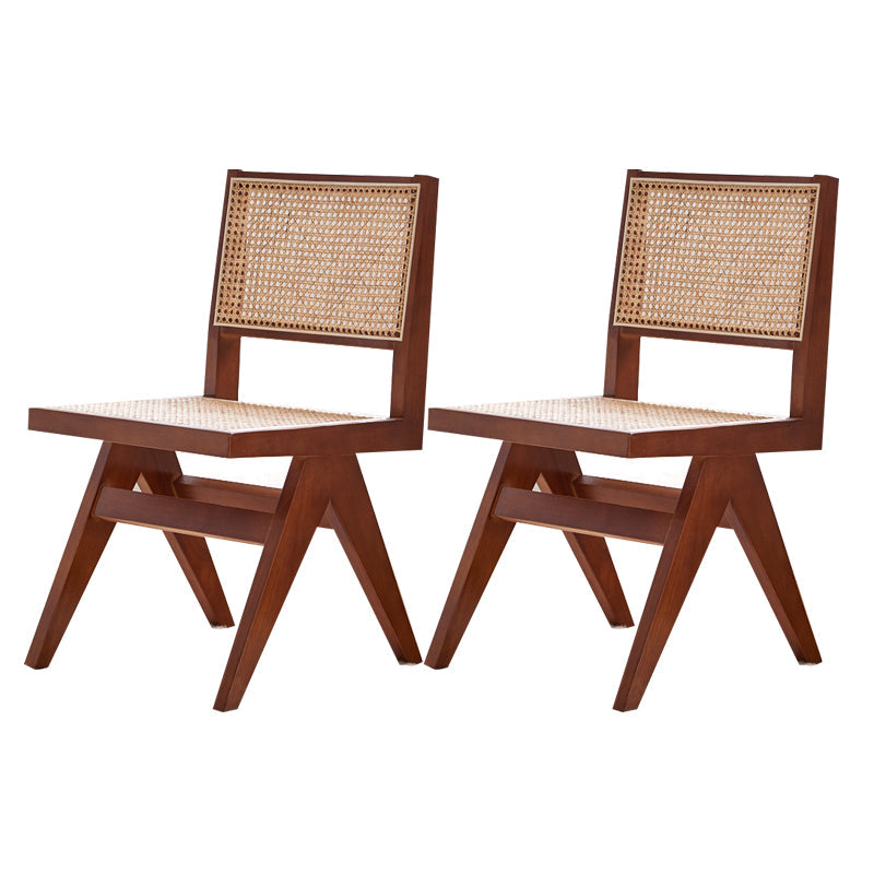 Nordic Style Wood Side Dining Chairs Open Back Dining Side Chair Walnut 2 Piece Set Clearhalo 'Dining Chairs' 'Dining Tables & Seating' 'dining_chair' 'furn' 'furn_dining_chair' 'Furniture' 'furniture_dining_chair' 'Kitchen & Dining Furniture' 4808940