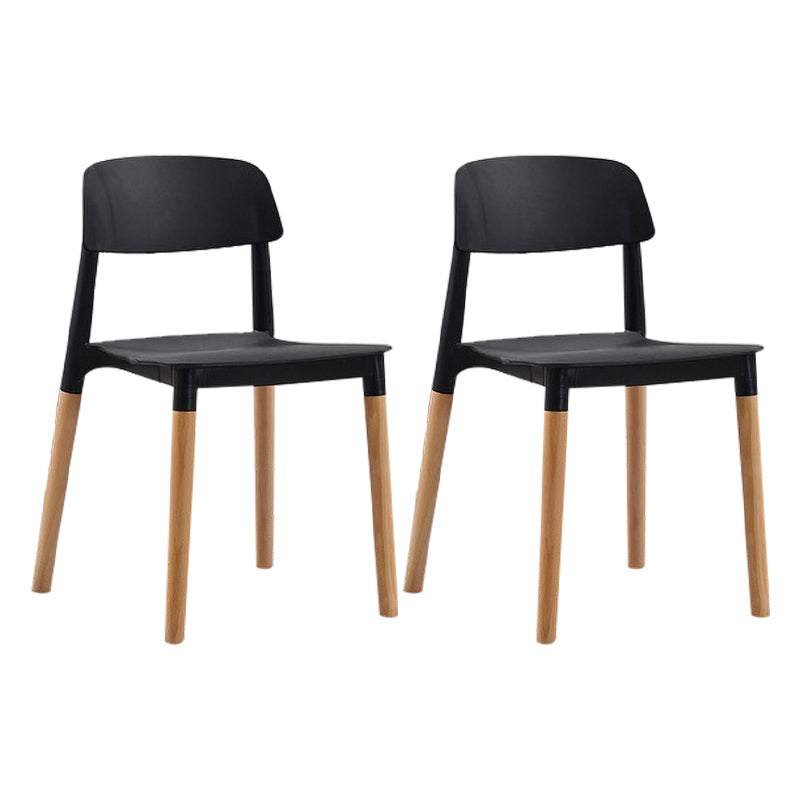 Wood Scandinavian Kitchen Dining Room Chair Open Back Side Chair Black 2 Piece Set Clearhalo 'Dining Chairs' 'Dining Tables & Seating' 'dining_chair' 'furn' 'furn_dining_chair' 'Furniture' 'furniture_dining_chair' 'Kitchen & Dining Furniture' 4808947