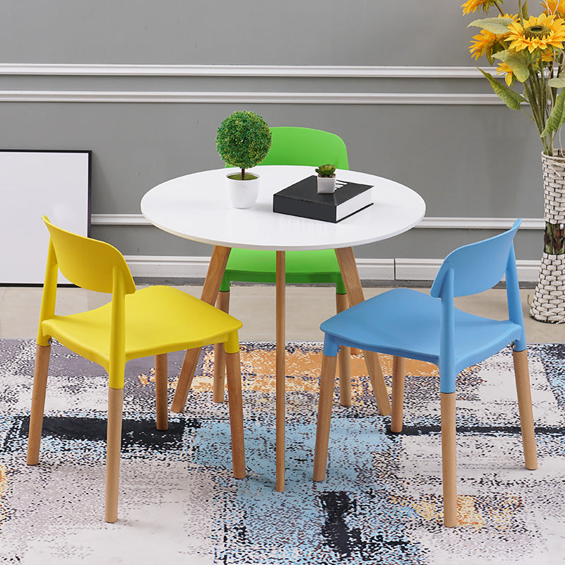 Wood Scandinavian Kitchen Dining Room Chair Open Back Side Chair Clearhalo 'Dining Chairs' 'Dining Tables & Seating' 'dining_chair' 'furn' 'furn_dining_chair' 'Furniture' 'furniture_dining_chair' 'Kitchen & Dining Furniture' 4808949