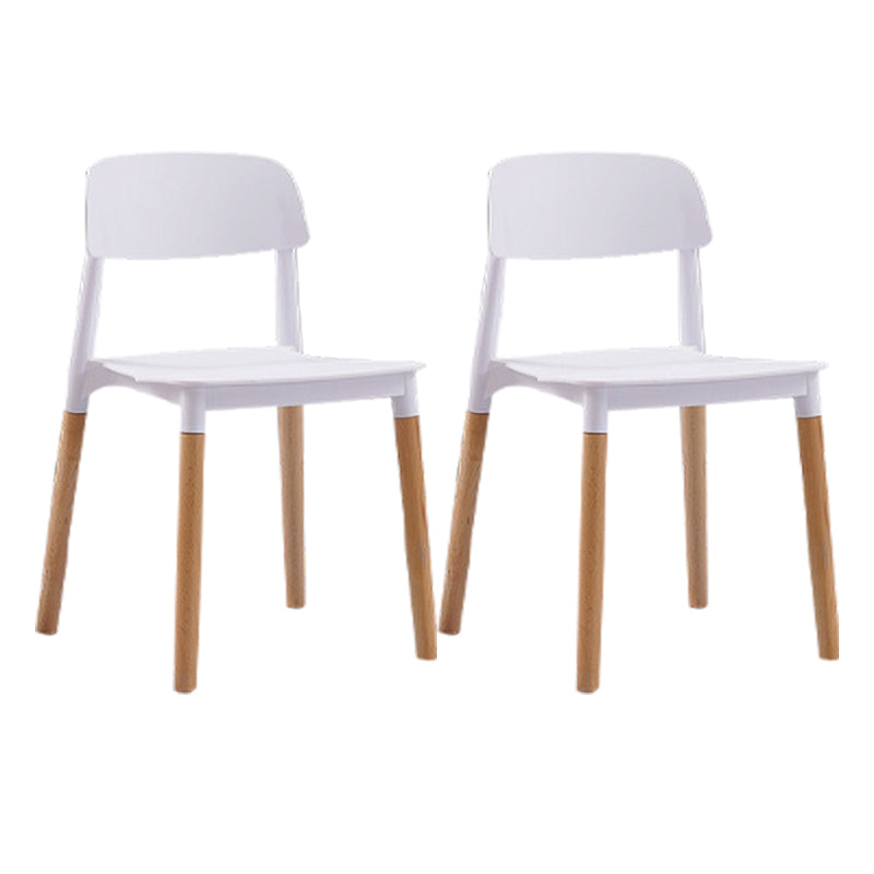 Wood Scandinavian Kitchen Dining Room Chair Open Back Side Chair White 2 Piece Set Clearhalo 'Dining Chairs' 'Dining Tables & Seating' 'dining_chair' 'furn' 'furn_dining_chair' 'Furniture' 'furniture_dining_chair' 'Kitchen & Dining Furniture' 4808955