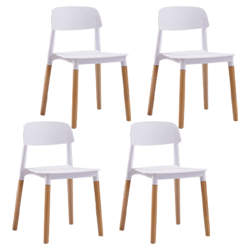 Wood Scandinavian Kitchen Dining Room Chair Open Back Side Chair White 4 Piece Set Clearhalo 'Dining Chairs' 'Dining Tables & Seating' 'dining_chair' 'furn' 'furn_dining_chair' 'Furniture' 'furniture_dining_chair' 'Kitchen & Dining Furniture' 4808957