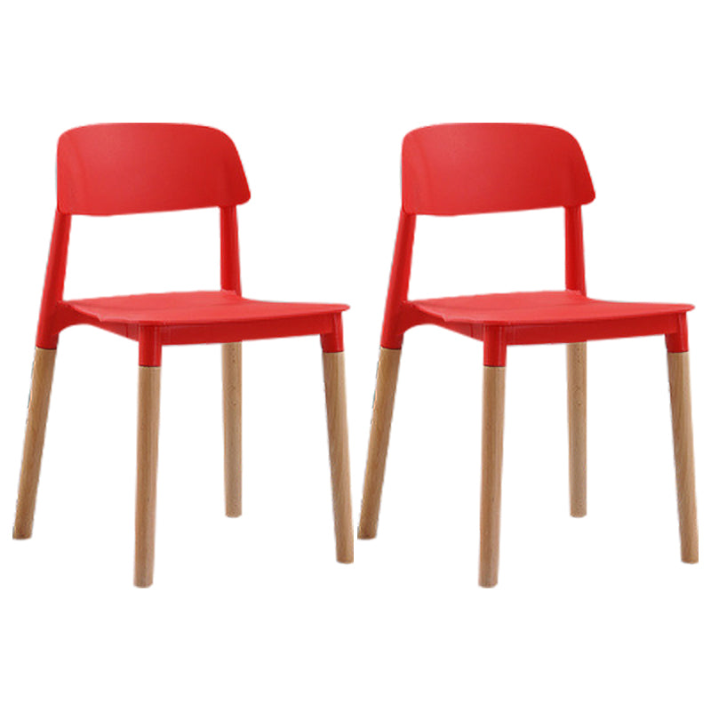 Wood Scandinavian Kitchen Dining Room Chair Open Back Side Chair Red 2 Piece Set Clearhalo 'Dining Chairs' 'Dining Tables & Seating' 'dining_chair' 'furn' 'furn_dining_chair' 'Furniture' 'furniture_dining_chair' 'Kitchen & Dining Furniture' 4808959