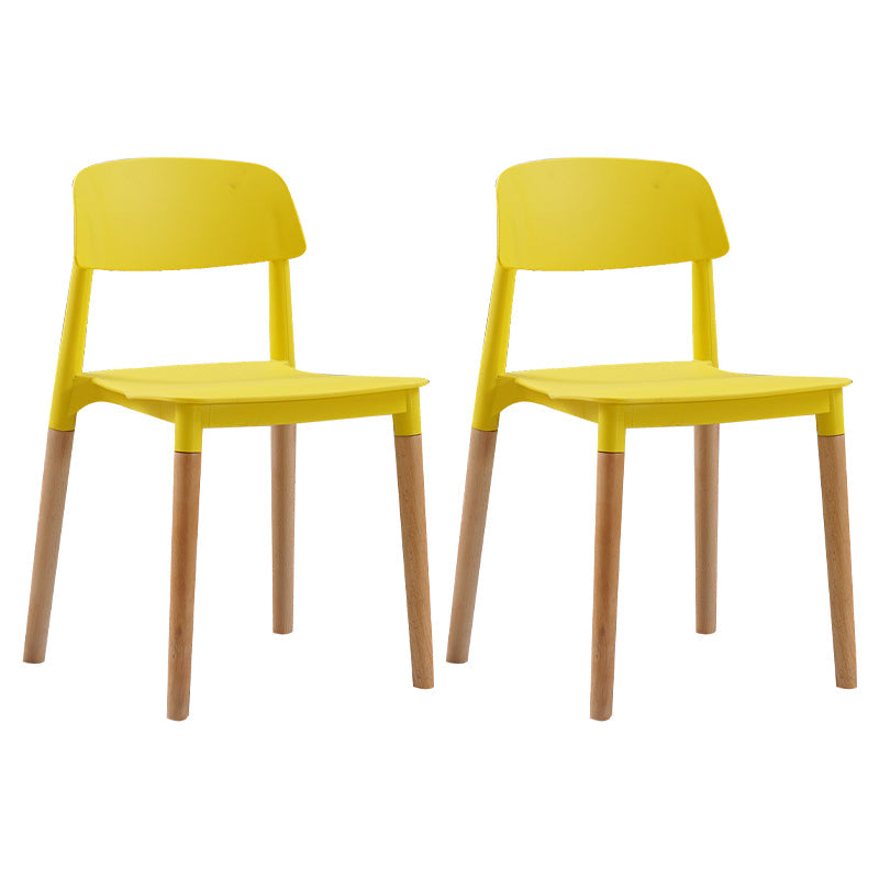 Wood Scandinavian Kitchen Dining Room Chair Open Back Side Chair Yellow 2 Piece Set Clearhalo 'Dining Chairs' 'Dining Tables & Seating' 'dining_chair' 'furn' 'furn_dining_chair' 'Furniture' 'furniture_dining_chair' 'Kitchen & Dining Furniture' 4808962