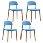 Wood Scandinavian Kitchen Dining Room Chair Open Back Side Chair Blue 4 Piece Set Clearhalo 'Dining Chairs' 'Dining Tables & Seating' 'dining_chair' 'furn' 'furn_dining_chair' 'Furniture' 'furniture_dining_chair' 'Kitchen & Dining Furniture' 4808968