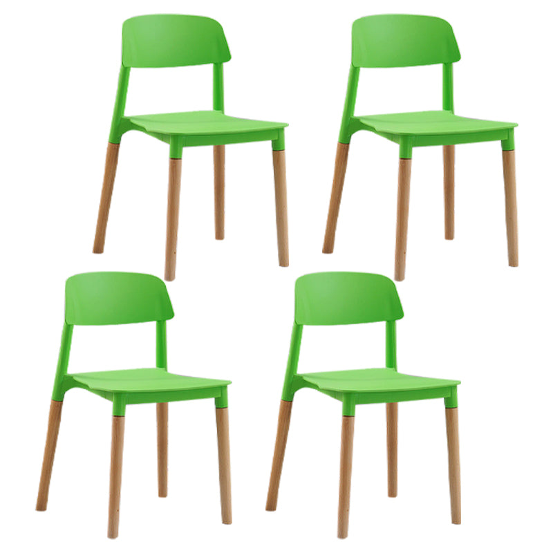 Wood Scandinavian Kitchen Dining Room Chair Open Back Side Chair Green 4 Piece Set Clearhalo 'Dining Chairs' 'Dining Tables & Seating' 'dining_chair' 'furn' 'furn_dining_chair' 'Furniture' 'furniture_dining_chair' 'Kitchen & Dining Furniture' 4808971