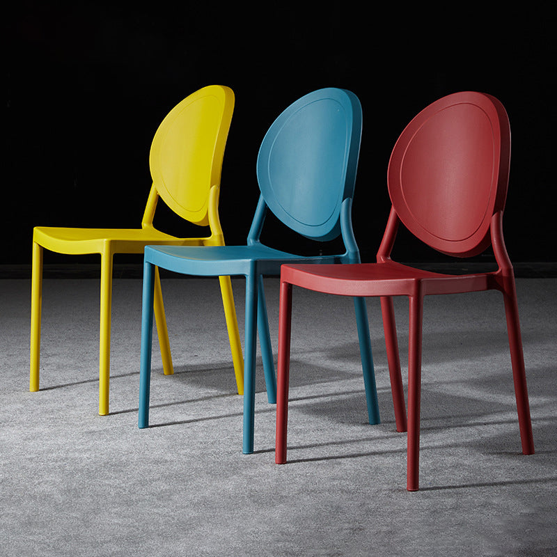 Nordic Glam Style Chair Kitchen Armless Chair with Plastic Legs Clearhalo 'Dining Chairs' 'Dining Tables & Seating' 'dining_chair' 'Furniture' 'furniture_dining_chair' 'Kitchen & Dining Furniture' 4808973