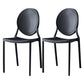 Nordic Glam Style Chair Kitchen Armless Chair with Plastic Legs Black Set of 2 Clearhalo 'Dining Chairs' 'Dining Tables & Seating' 'dining_chair' 'Furniture' 'furniture_dining_chair' 'Kitchen & Dining Furniture' 4808974