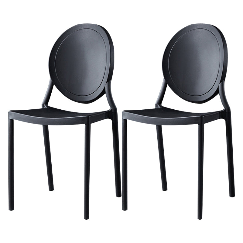 Nordic Glam Style Chair Kitchen Armless Chair with Plastic Legs Black Set of 2 Clearhalo 'Dining Chairs' 'Dining Tables & Seating' 'dining_chair' 'Furniture' 'furniture_dining_chair' 'Kitchen & Dining Furniture' 4808974