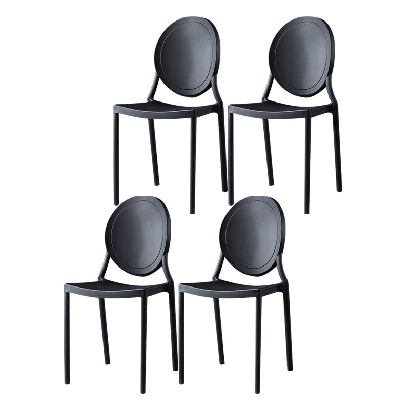 Nordic Glam Style Chair Kitchen Armless Chair with Plastic Legs Black Set of 4 Clearhalo 'Dining Chairs' 'Dining Tables & Seating' 'dining_chair' 'Furniture' 'furniture_dining_chair' 'Kitchen & Dining Furniture' 4808975