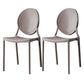 Nordic Glam Style Chair Kitchen Armless Chair with Plastic Legs Dark Gray Set of 2 Clearhalo 'Dining Chairs' 'Dining Tables & Seating' 'dining_chair' 'Furniture' 'furniture_dining_chair' 'Kitchen & Dining Furniture' 4808977