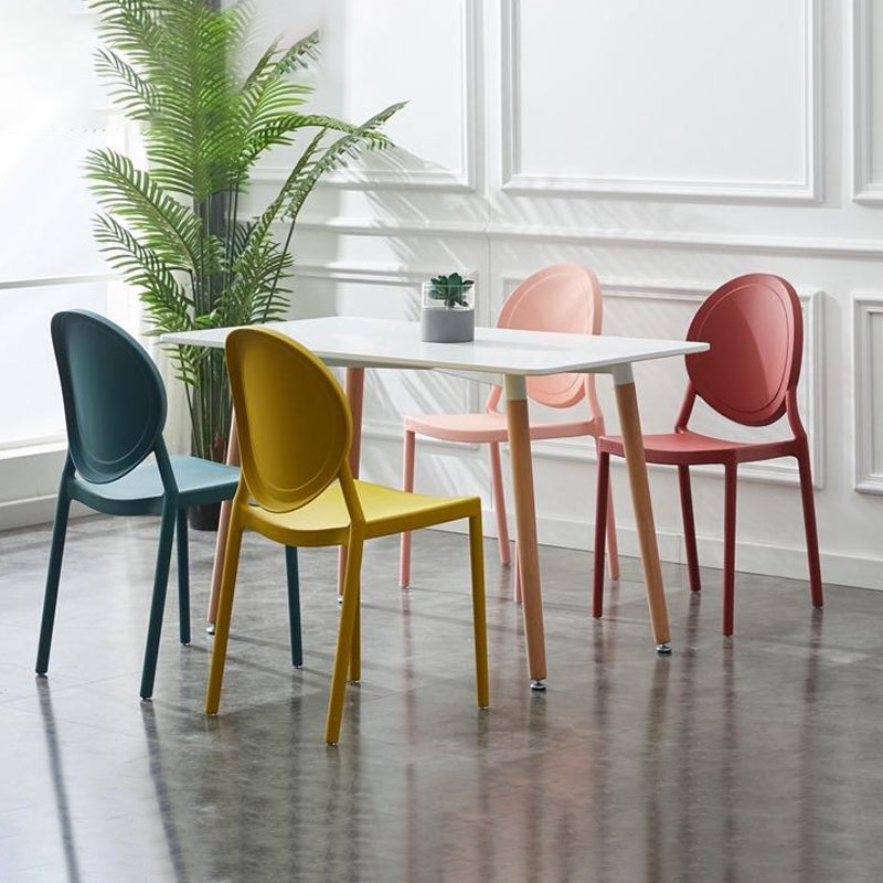 Nordic Glam Style Chair Kitchen Armless Chair with Plastic Legs Clearhalo 'Dining Chairs' 'Dining Tables & Seating' 'dining_chair' 'Furniture' 'furniture_dining_chair' 'Kitchen & Dining Furniture' 4808978