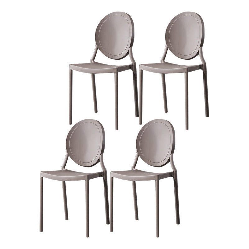 Nordic Glam Style Chair Kitchen Armless Chair with Plastic Legs Dark Gray Set of 4 Clearhalo 'Dining Chairs' 'Dining Tables & Seating' 'dining_chair' 'Furniture' 'furniture_dining_chair' 'Kitchen & Dining Furniture' 4808980