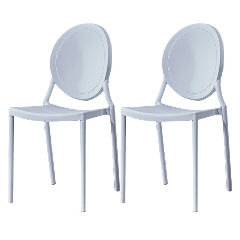 Nordic Glam Style Chair Kitchen Armless Chair with Plastic Legs White Set of 2 Clearhalo 'Dining Chairs' 'Dining Tables & Seating' 'dining_chair' 'Furniture' 'furniture_dining_chair' 'Kitchen & Dining Furniture' 4808982