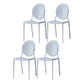 Nordic Glam Style Chair Kitchen Armless Chair with Plastic Legs White Set of 4 Clearhalo 'Dining Chairs' 'Dining Tables & Seating' 'dining_chair' 'Furniture' 'furniture_dining_chair' 'Kitchen & Dining Furniture' 4808983