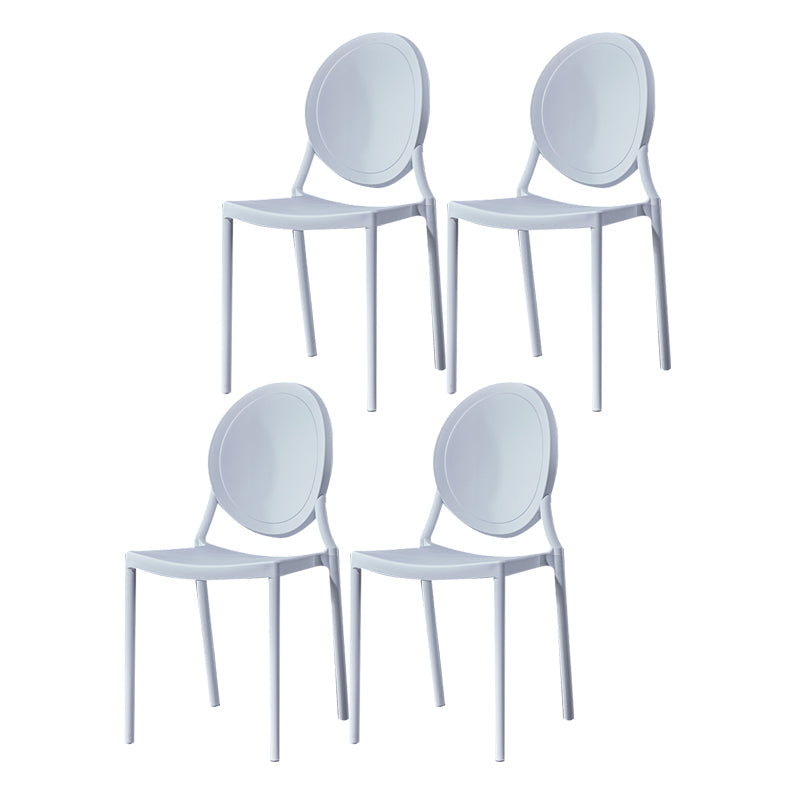 Nordic Glam Style Chair Kitchen Armless Chair with Plastic Legs White Set of 4 Clearhalo 'Dining Chairs' 'Dining Tables & Seating' 'dining_chair' 'Furniture' 'furniture_dining_chair' 'Kitchen & Dining Furniture' 4808983
