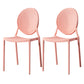 Nordic Glam Style Chair Kitchen Armless Chair with Plastic Legs Pink Set of 2 Clearhalo 'Dining Chairs' 'Dining Tables & Seating' 'dining_chair' 'Furniture' 'furniture_dining_chair' 'Kitchen & Dining Furniture' 4808985