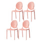 Nordic Glam Style Chair Kitchen Armless Chair with Plastic Legs Pink Set of 4 Clearhalo 'Dining Chairs' 'Dining Tables & Seating' 'dining_chair' 'Furniture' 'furniture_dining_chair' 'Kitchen & Dining Furniture' 4808987