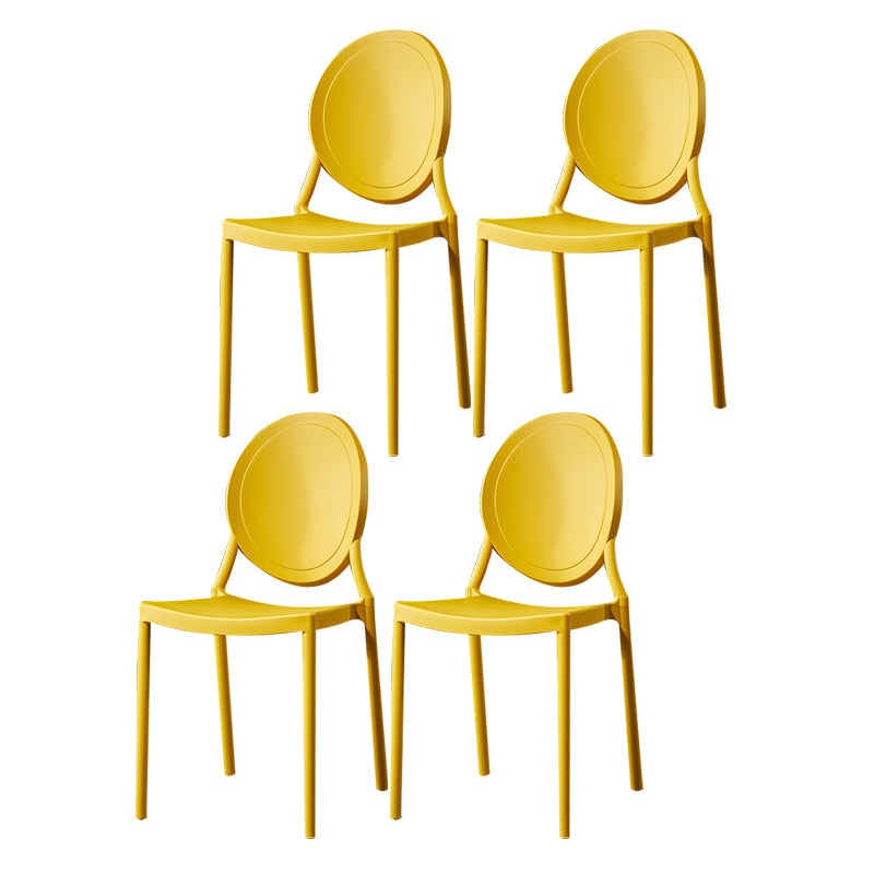 Nordic Glam Style Chair Kitchen Armless Chair with Plastic Legs Ginger Set of 4 Clearhalo 'Dining Chairs' 'Dining Tables & Seating' 'dining_chair' 'Furniture' 'furniture_dining_chair' 'Kitchen & Dining Furniture' 4808995