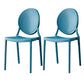 Nordic Glam Style Chair Kitchen Armless Chair with Plastic Legs Peacock Blue Set of 2 Clearhalo 'Dining Chairs' 'Dining Tables & Seating' 'dining_chair' 'Furniture' 'furniture_dining_chair' 'Kitchen & Dining Furniture' 4808996
