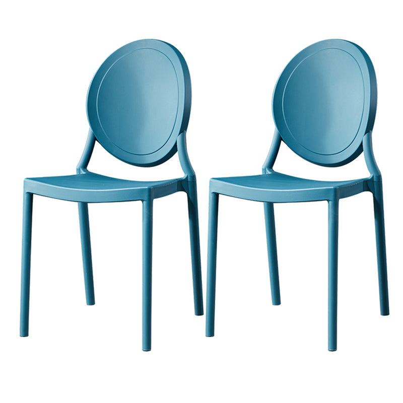 Nordic Glam Style Chair Kitchen Armless Chair with Plastic Legs Peacock Blue Set of 2 Clearhalo 'Dining Chairs' 'Dining Tables & Seating' 'dining_chair' 'Furniture' 'furniture_dining_chair' 'Kitchen & Dining Furniture' 4808996