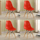 Scandinavian Wood Kitchen Dining Room Chair Open Back Side Chair Red Set of 4 Clearhalo 'Dining Chairs' 'Dining Tables & Seating' 'dining_chair' 'Furniture' 'furniture_dining_chair' 'Kitchen & Dining Furniture' 4809003
