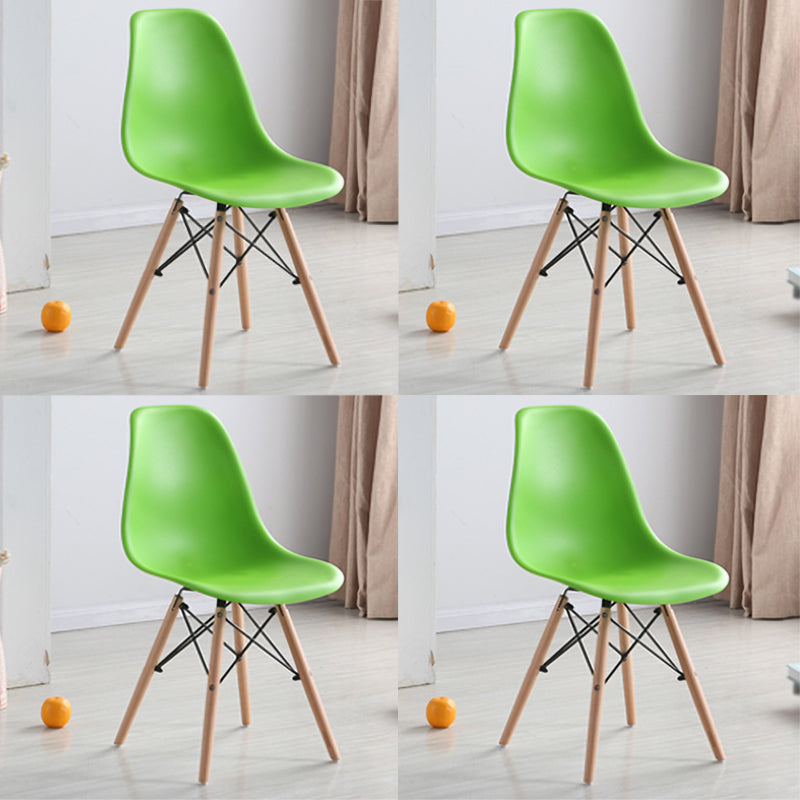 Scandinavian Wood Kitchen Dining Room Chair Open Back Side Chair Green Set of 4 Clearhalo 'Dining Chairs' 'Dining Tables & Seating' 'dining_chair' 'Furniture' 'furniture_dining_chair' 'Kitchen & Dining Furniture' 4809011