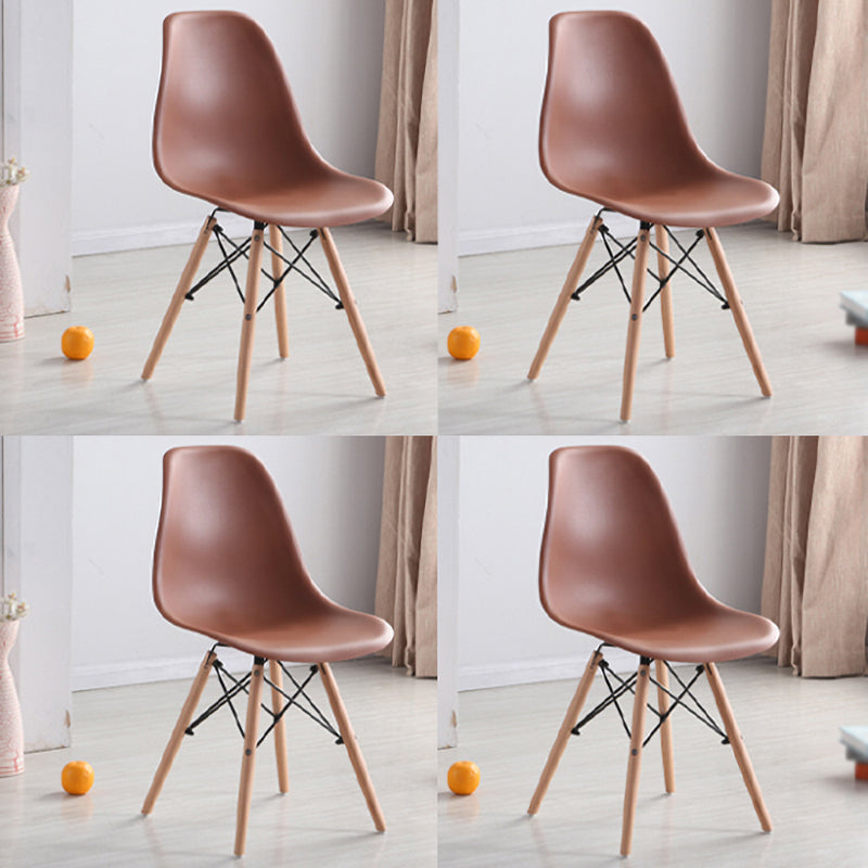 Scandinavian Wood Kitchen Dining Room Chair Open Back Side Chair Coffee Set of 4 Clearhalo 'Dining Chairs' 'Dining Tables & Seating' 'dining_chair' 'Furniture' 'furniture_dining_chair' 'Kitchen & Dining Furniture' 4809013