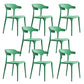 Contemporary Style Chair Kitchen Armless Chair with Plastic Legs Blackish Green 8 Piece Set Clearhalo 'Dining Chairs' 'Dining Tables & Seating' 'dining_chair' 'furn' 'furn_dining_chair' 'Furniture' 'furniture_dining_chair' 'Kitchen & Dining Furniture' 4809022