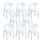 Contemporary Style Chair Kitchen Armless Chair with Plastic Legs White 8 Piece Set Clearhalo 'Dining Chairs' 'Dining Tables & Seating' 'dining_chair' 'furn' 'furn_dining_chair' 'Furniture' 'furniture_dining_chair' 'Kitchen & Dining Furniture' 4809025