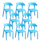 Contemporary Style Chair Kitchen Armless Chair with Plastic Legs Sky Blue 8 Piece Set Clearhalo 'Dining Chairs' 'Dining Tables & Seating' 'dining_chair' 'furn' 'furn_dining_chair' 'Furniture' 'furniture_dining_chair' 'Kitchen & Dining Furniture' 4809027