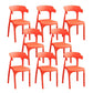 Contemporary Style Chair Kitchen Armless Chair with Plastic Legs Orange 8 Piece Set Clearhalo 'Dining Chairs' 'Dining Tables & Seating' 'dining_chair' 'furn' 'furn_dining_chair' 'Furniture' 'furniture_dining_chair' 'Kitchen & Dining Furniture' 4809029