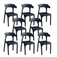 Contemporary Style Chair Kitchen Armless Chair with Plastic Legs Black 8 Piece Set Clearhalo 'Dining Chairs' 'Dining Tables & Seating' 'dining_chair' 'furn' 'furn_dining_chair' 'Furniture' 'furniture_dining_chair' 'Kitchen & Dining Furniture' 4809031