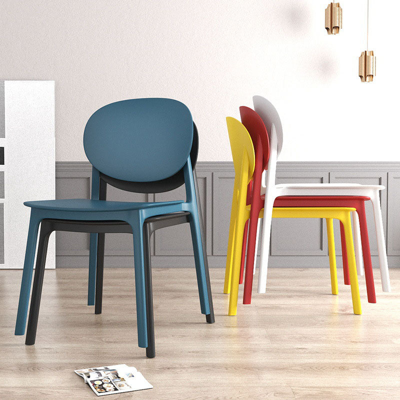 Contemporary Style Stackable Chair Kitchen Armless Chair with Plastic Legs Clearhalo 'Dining Chairs' 'Dining Tables & Seating' 'dining_chair' 'Furniture' 'furniture_dining_chair' 'Kitchen & Dining Furniture' 4809040