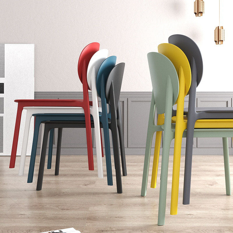 Contemporary Style Stackable Chair Kitchen Armless Chair with Plastic Legs Clearhalo 'Dining Chairs' 'Dining Tables & Seating' 'dining_chair' 'Furniture' 'furniture_dining_chair' 'Kitchen & Dining Furniture' 4809044