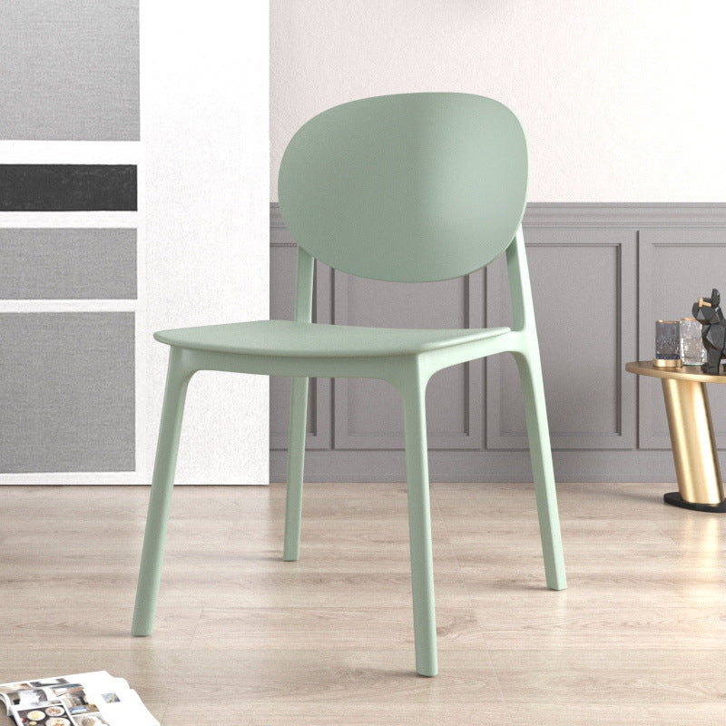 Contemporary Style Stackable Chair Kitchen Armless Chair with Plastic Legs Green 1 Piece Clearhalo 'Dining Chairs' 'Dining Tables & Seating' 'dining_chair' 'Furniture' 'furniture_dining_chair' 'Kitchen & Dining Furniture' 4809045