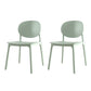 Contemporary Style Stackable Chair Kitchen Armless Chair with Plastic Legs Green Set of 2 Clearhalo 'Dining Chairs' 'Dining Tables & Seating' 'dining_chair' 'Furniture' 'furniture_dining_chair' 'Kitchen & Dining Furniture' 4809047