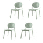 Contemporary Style Stackable Chair Kitchen Armless Chair with Plastic Legs Green Set of 4 Clearhalo 'Dining Chairs' 'Dining Tables & Seating' 'dining_chair' 'Furniture' 'furniture_dining_chair' 'Kitchen & Dining Furniture' 4809049