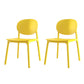 Contemporary Style Stackable Chair Kitchen Armless Chair with Plastic Legs Yellow Set of 2 Clearhalo 'Dining Chairs' 'Dining Tables & Seating' 'dining_chair' 'Furniture' 'furniture_dining_chair' 'Kitchen & Dining Furniture' 4809052