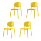 Contemporary Style Stackable Chair Kitchen Armless Chair with Plastic Legs Yellow Set of 4 Clearhalo 'Dining Chairs' 'Dining Tables & Seating' 'dining_chair' 'Furniture' 'furniture_dining_chair' 'Kitchen & Dining Furniture' 4809054