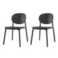 Contemporary Style Stackable Chair Kitchen Armless Chair with Plastic Legs Black Set of 2 Clearhalo 'Dining Chairs' 'Dining Tables & Seating' 'dining_chair' 'Furniture' 'furniture_dining_chair' 'Kitchen & Dining Furniture' 4809059