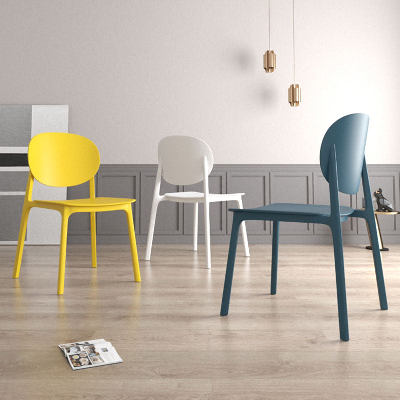 Contemporary Style Stackable Chair Kitchen Armless Chair with Plastic Legs Clearhalo 'Dining Chairs' 'Dining Tables & Seating' 'dining_chair' 'Furniture' 'furniture_dining_chair' 'Kitchen & Dining Furniture' 4809060