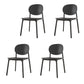 Contemporary Style Stackable Chair Kitchen Armless Chair with Plastic Legs Black Set of 4 Clearhalo 'Dining Chairs' 'Dining Tables & Seating' 'dining_chair' 'Furniture' 'furniture_dining_chair' 'Kitchen & Dining Furniture' 4809061