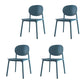 Contemporary Style Stackable Chair Kitchen Armless Chair with Plastic Legs Blue Set of 4 Clearhalo 'Dining Chairs' 'Dining Tables & Seating' 'dining_chair' 'Furniture' 'furniture_dining_chair' 'Kitchen & Dining Furniture' 4809070