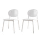 Contemporary Style Stackable Chair Kitchen Armless Chair with Plastic Legs White Set of 2 Clearhalo 'Dining Chairs' 'Dining Tables & Seating' 'dining_chair' 'Furniture' 'furniture_dining_chair' 'Kitchen & Dining Furniture' 4809072