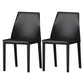 Leather Contemporary Modern Indoor-Outdoor Side Chair Parsons Chair Black 2 Piece Set Clearhalo 'Dining Chairs' 'Dining Tables & Seating' 'dining_chair' 'furn' 'furn_dining_chair' 'Furniture' 'furniture_dining_chair' 'Kitchen & Dining Furniture' 4809077